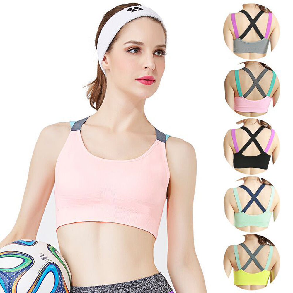 Macymars™ Cross-back Two-tone Yoga Sports Bra