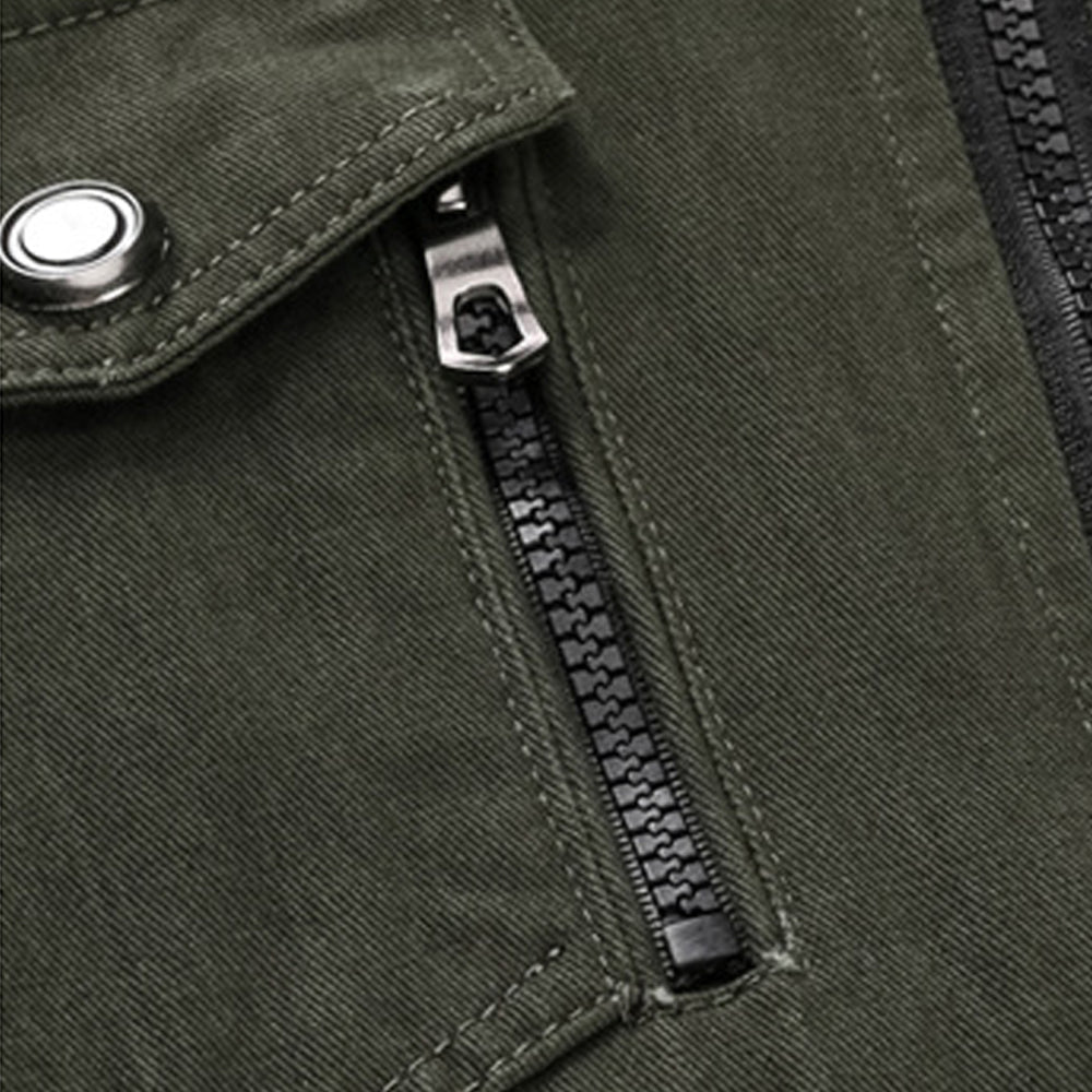 Macymars™ Men's Solid Zip Pocket Stand Collar Jacket