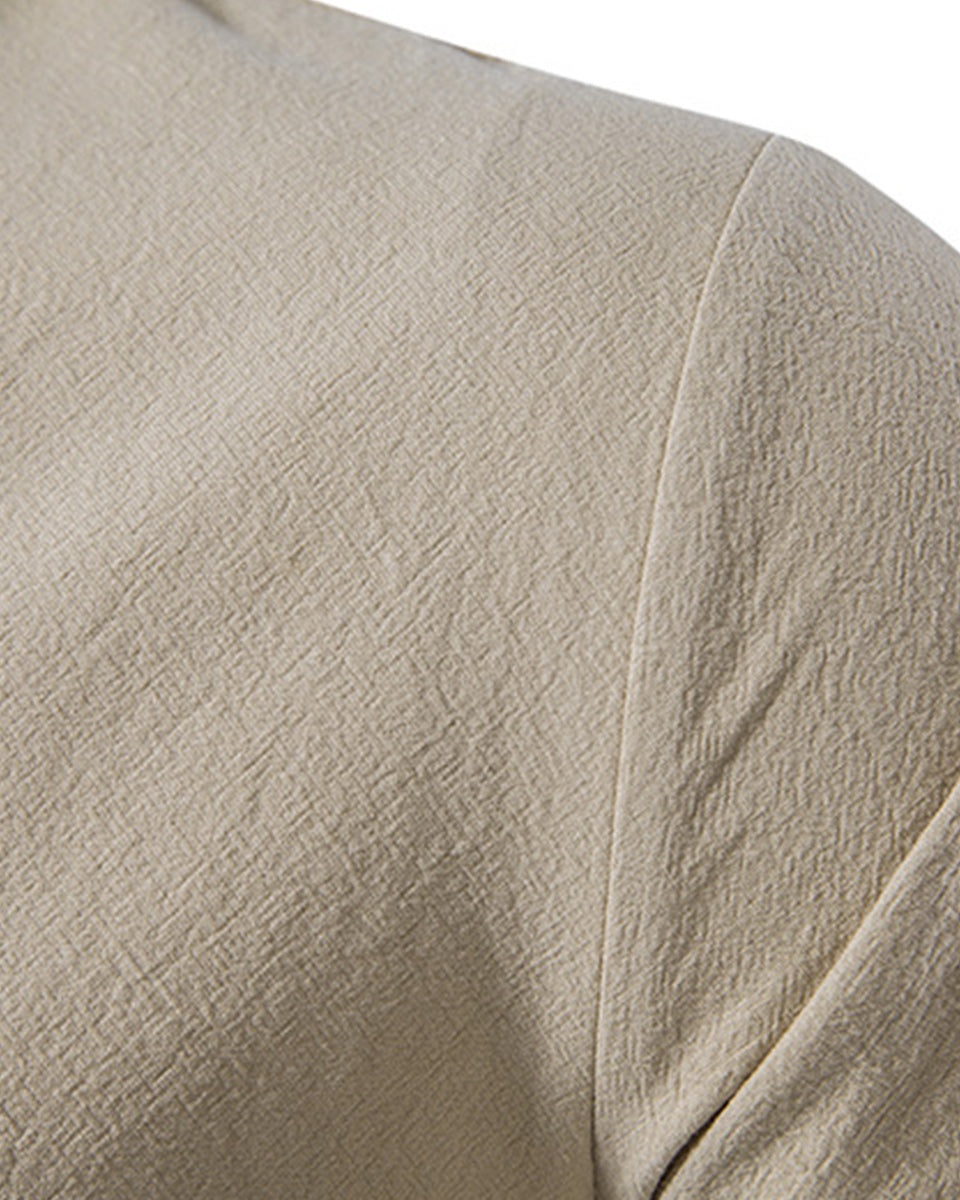 Macymars™ Men's Cotton Linen Henley Stand Collar Casual Shirt