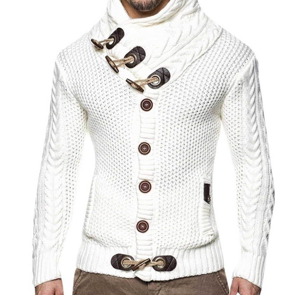 Macymars™ Men's Claw Button Turtleneck Knit Sweater Jacket