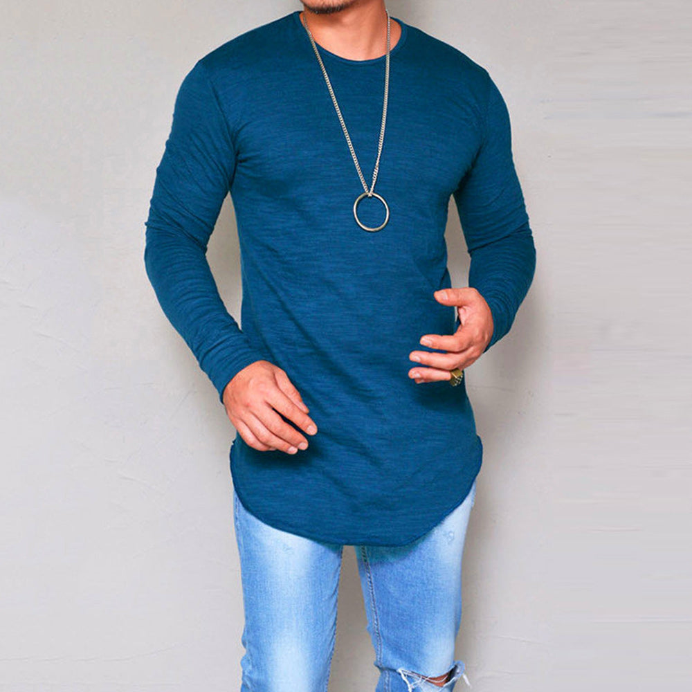 Macymars™ Men Solid Color Basic Spring Autumn Long Sleeve T-shirt