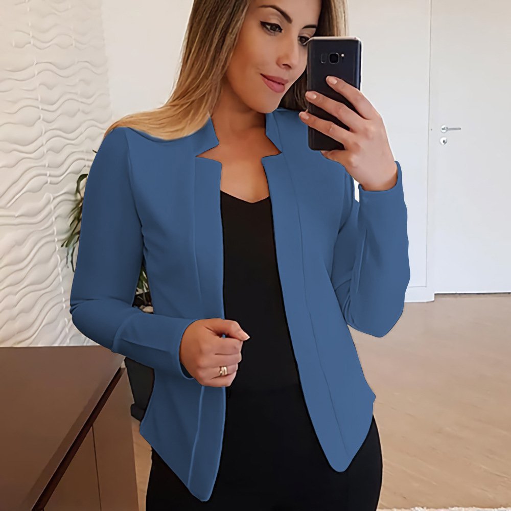 Macymars™ 2022 Women's Autumn and Winter Suit Long Sleeve Solid Color Cardigan Jacket