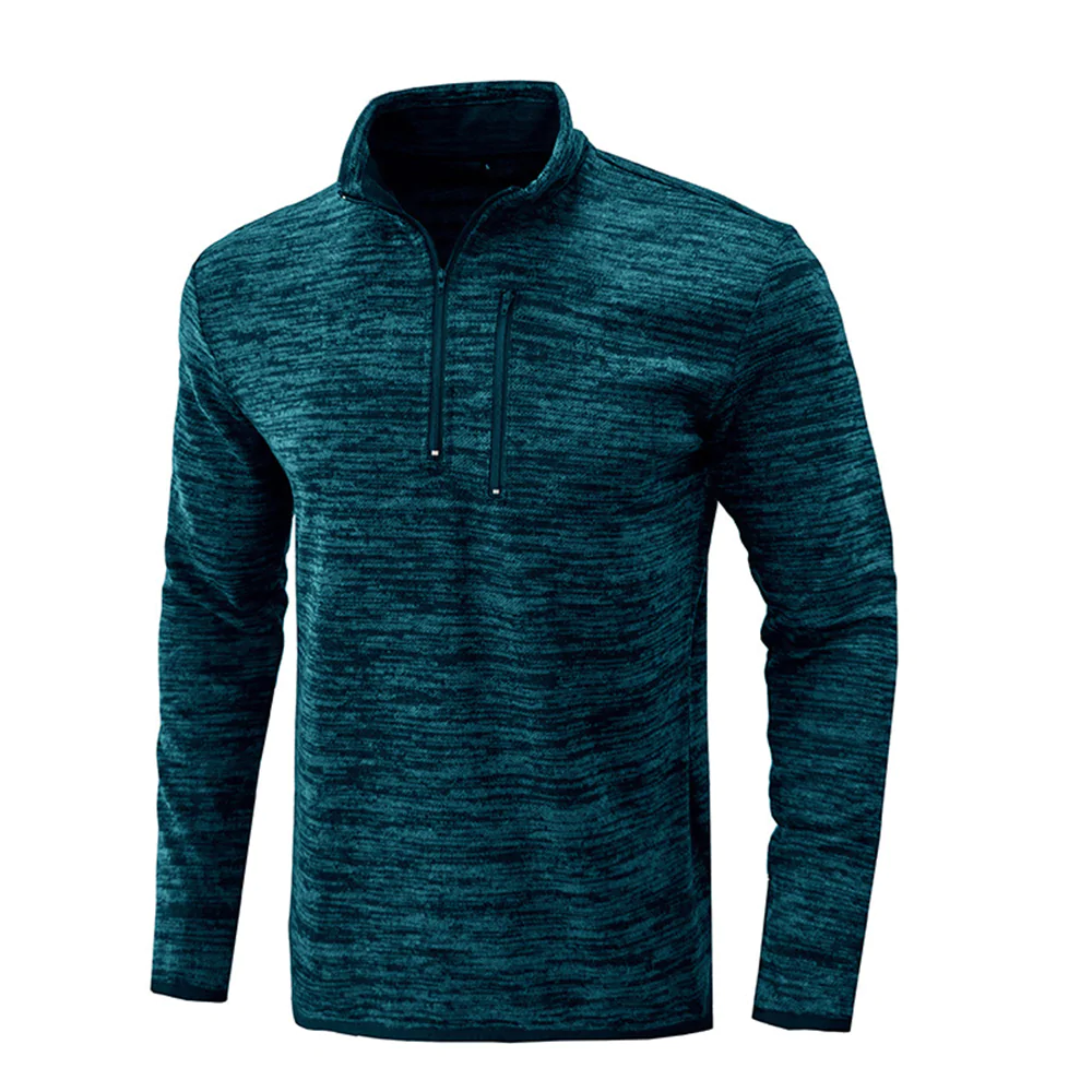 Macymars™ Men's Stand Collar Long Sleeve Pullover with Zipper