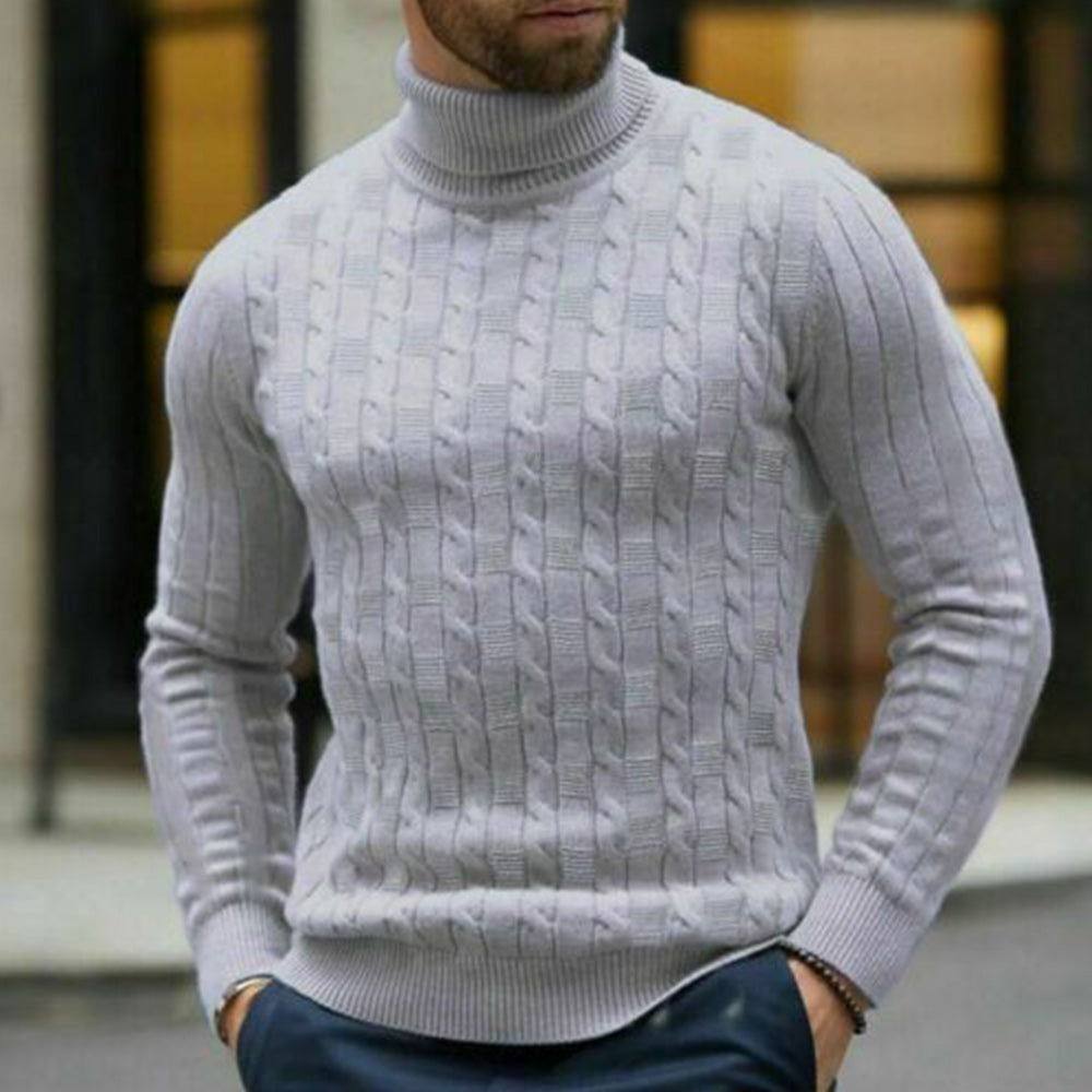 Macymars™ Men's Solid Jacquard Turtleneck Sweater
