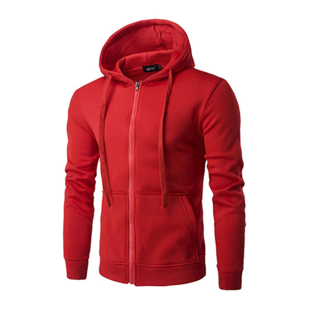 Macymars™ Men's Long Sleeve Solid Zip Hoodie