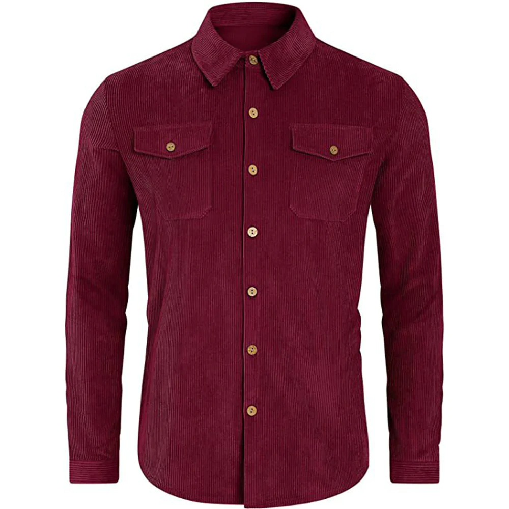 Macymars™ Men's Flap Pocket Lapel Corduroy Coat