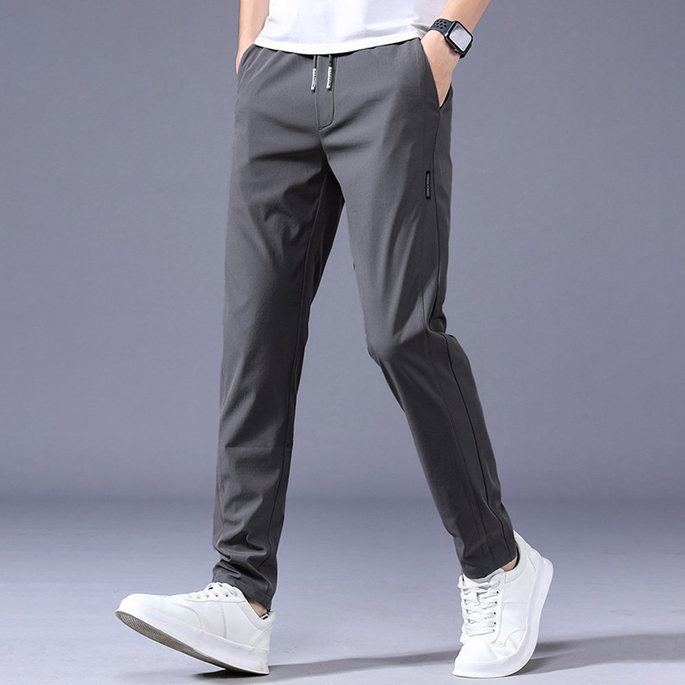 Macymars™ Men's Ice Silk Elastic Waist Drawstring Straight Trousers