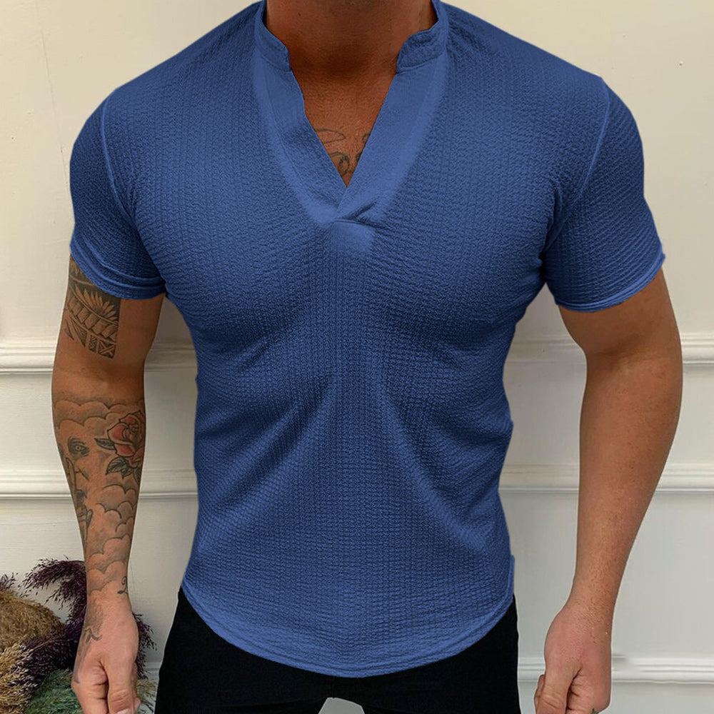 Macymars™ Men's Slim Fit V-Neck Solid T-Shirt