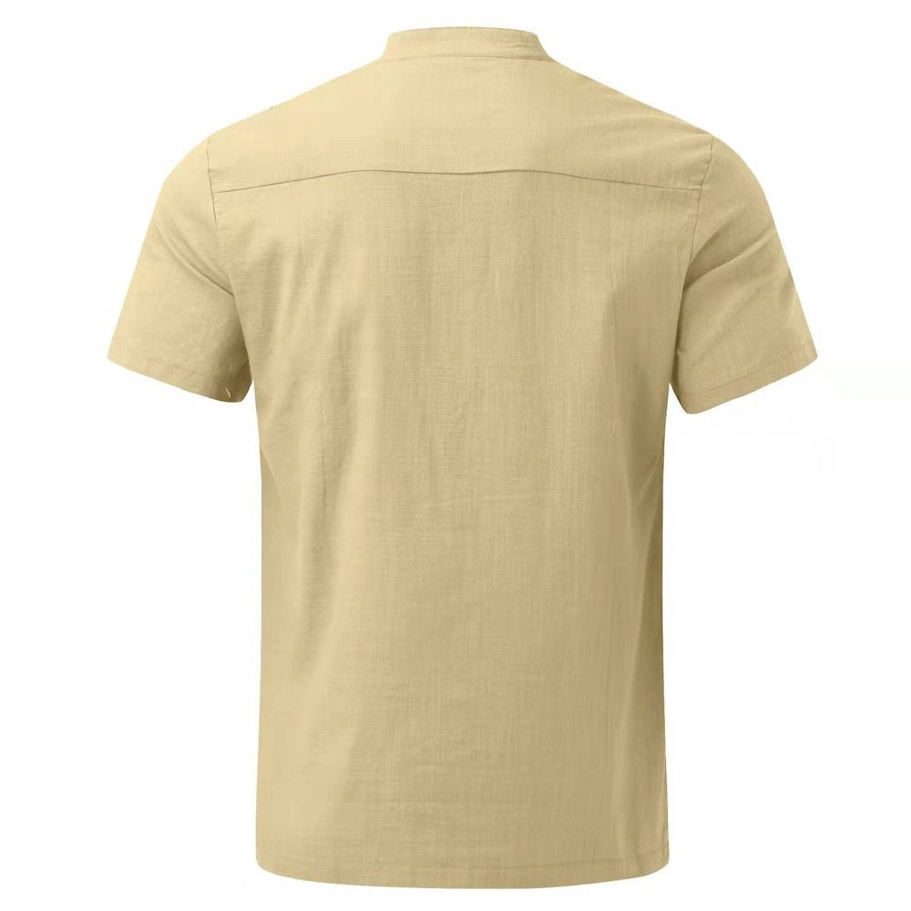 Macymars™ Men's Summer Stand-up Collar Cotton Linen Casual Loose Shirt