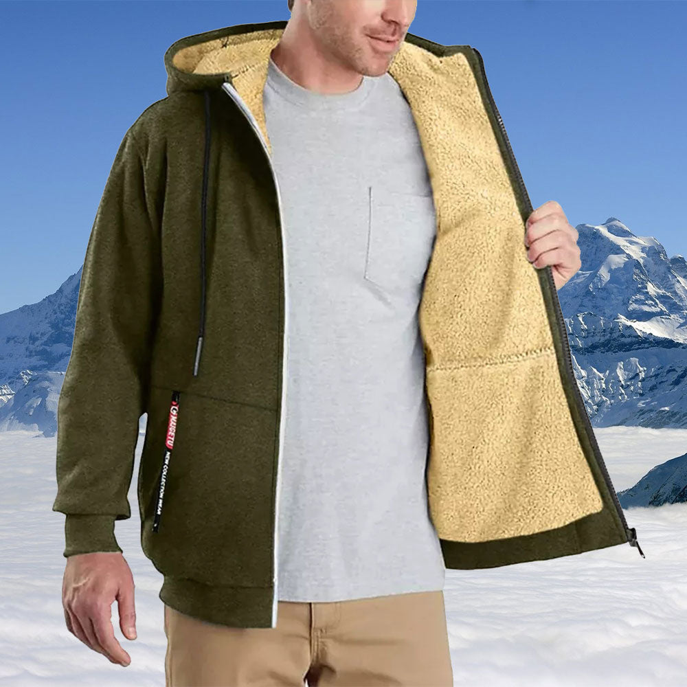 Macymars™ Men's Sherpa Zip Hoodie Loose Sweatshirts Coat