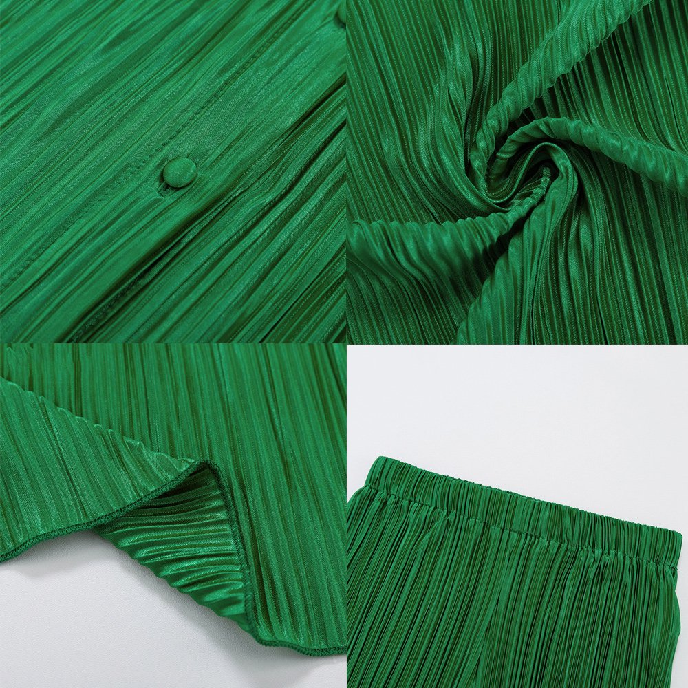 Macymars™ Women Clothing Retro Casual Fashion Fashion Suit 2022 Long Sleeve Loose-Fitting Pleated Wide Leg Pants Two-Piece Set