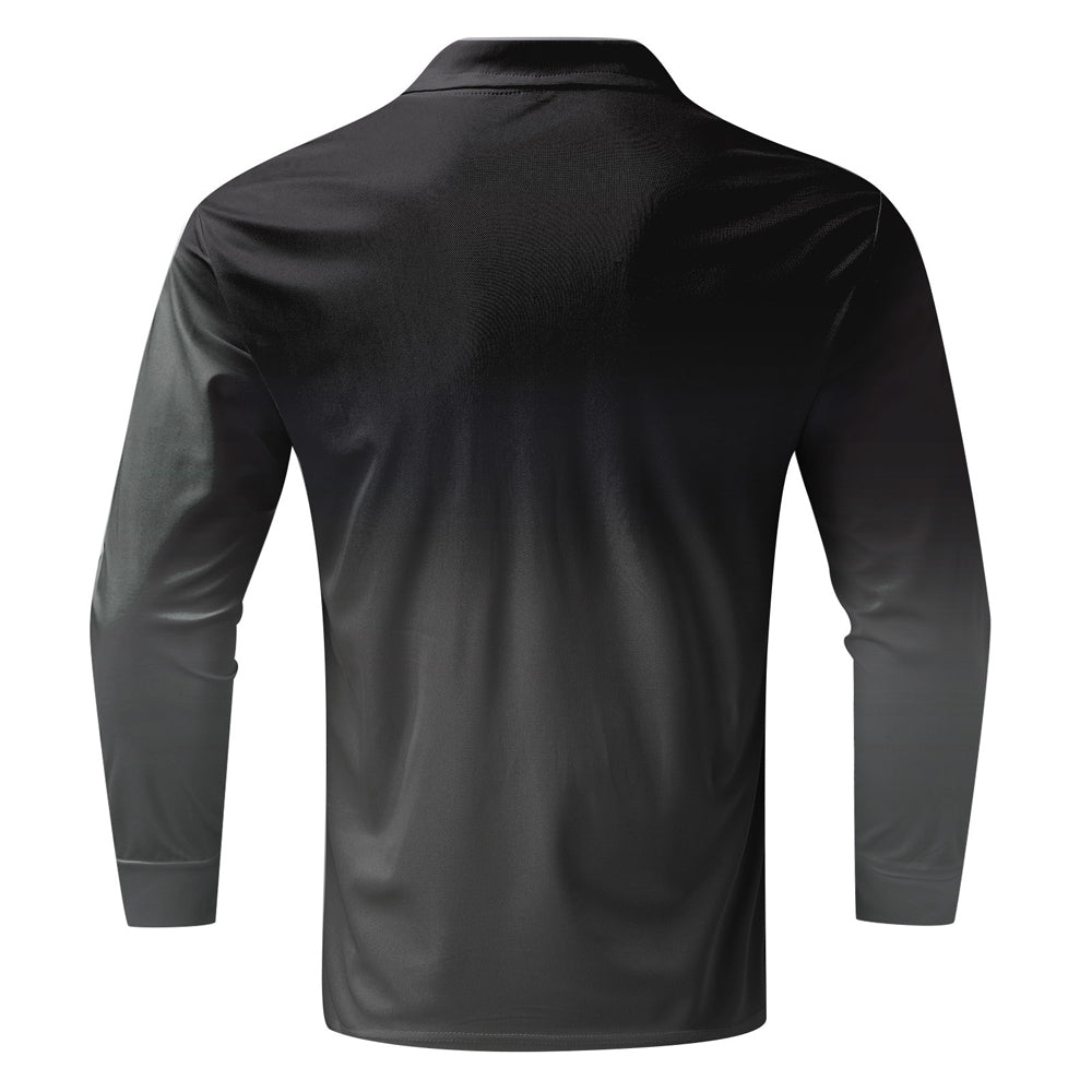 Macymars™ Men's Gradient Color Lapel Zipper Polo Shirt