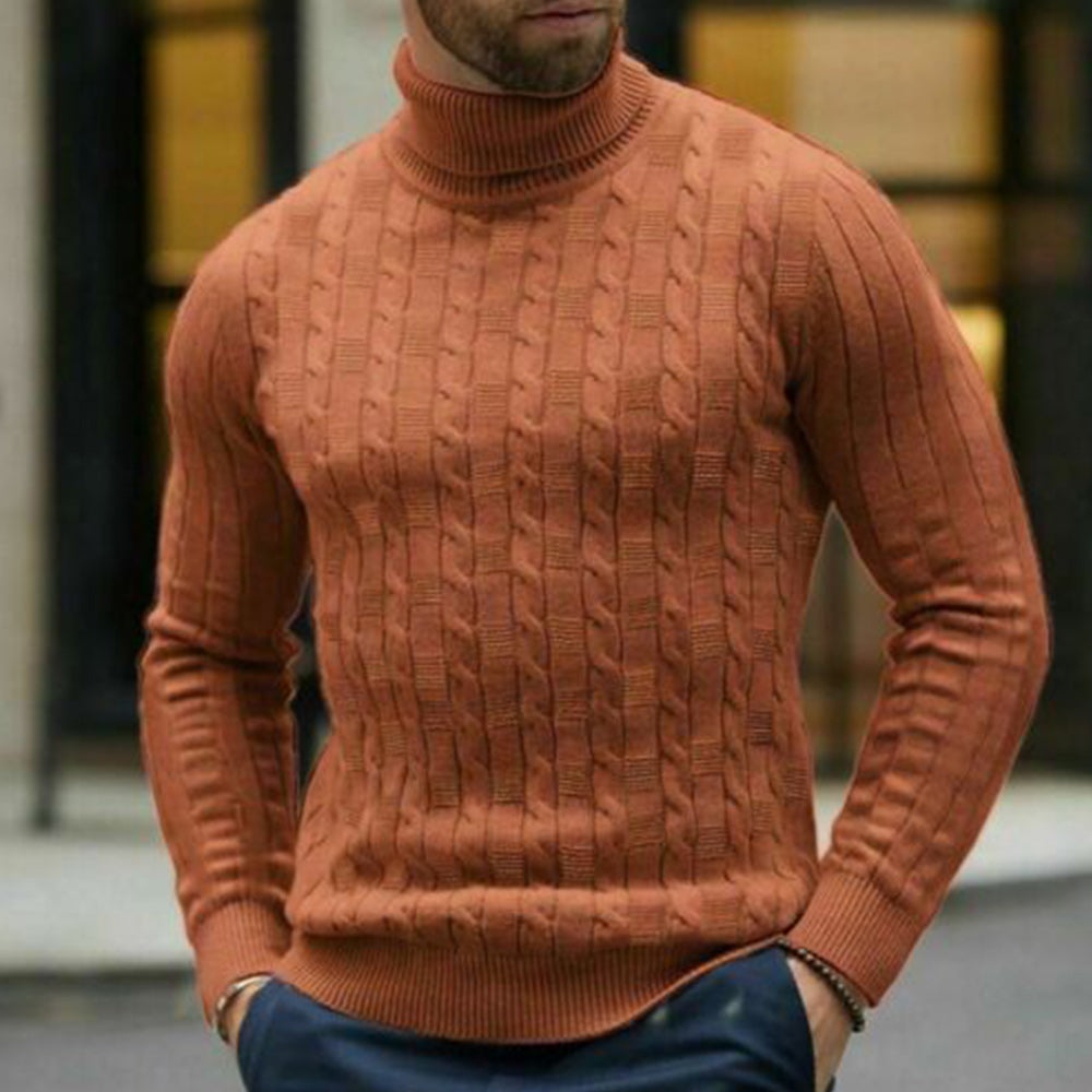 Macymars™ Men's Solid Jacquard Turtleneck Sweater