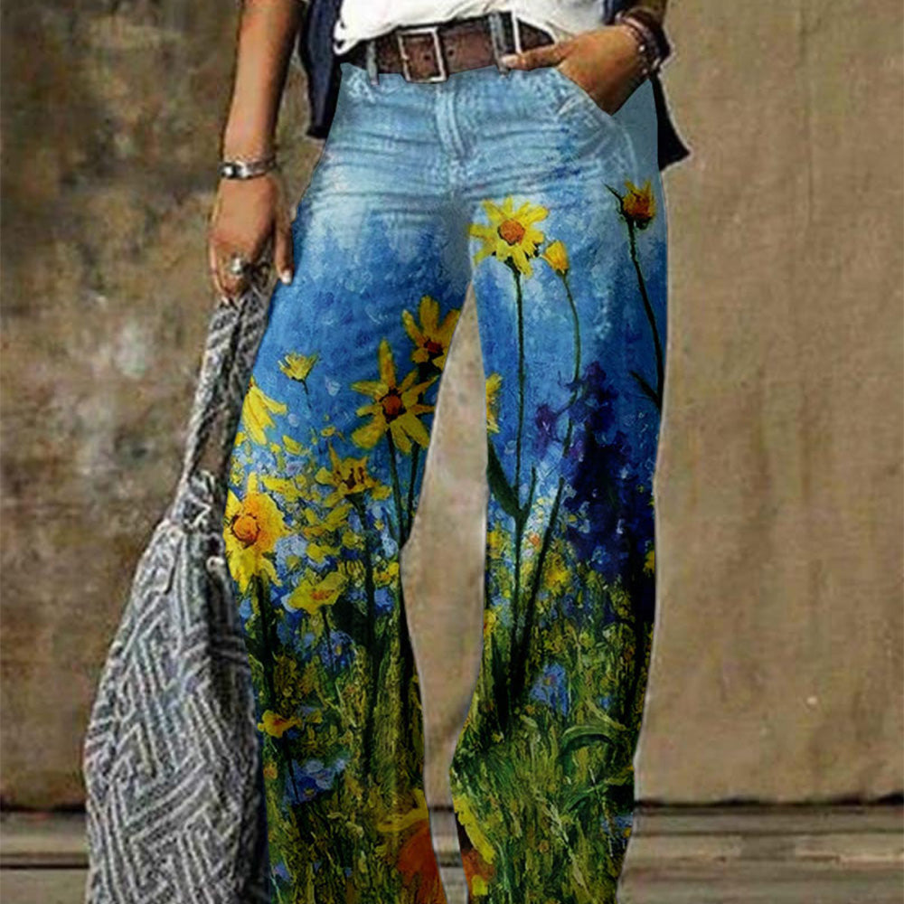 Macymars™ Women's Print Casual Flare Jeans Pants