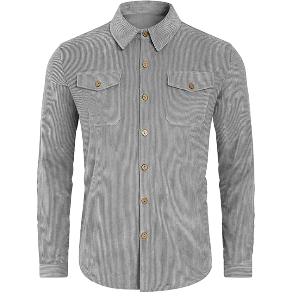 Macymars™ Men's Flap Pocket Lapel Corduroy Coat