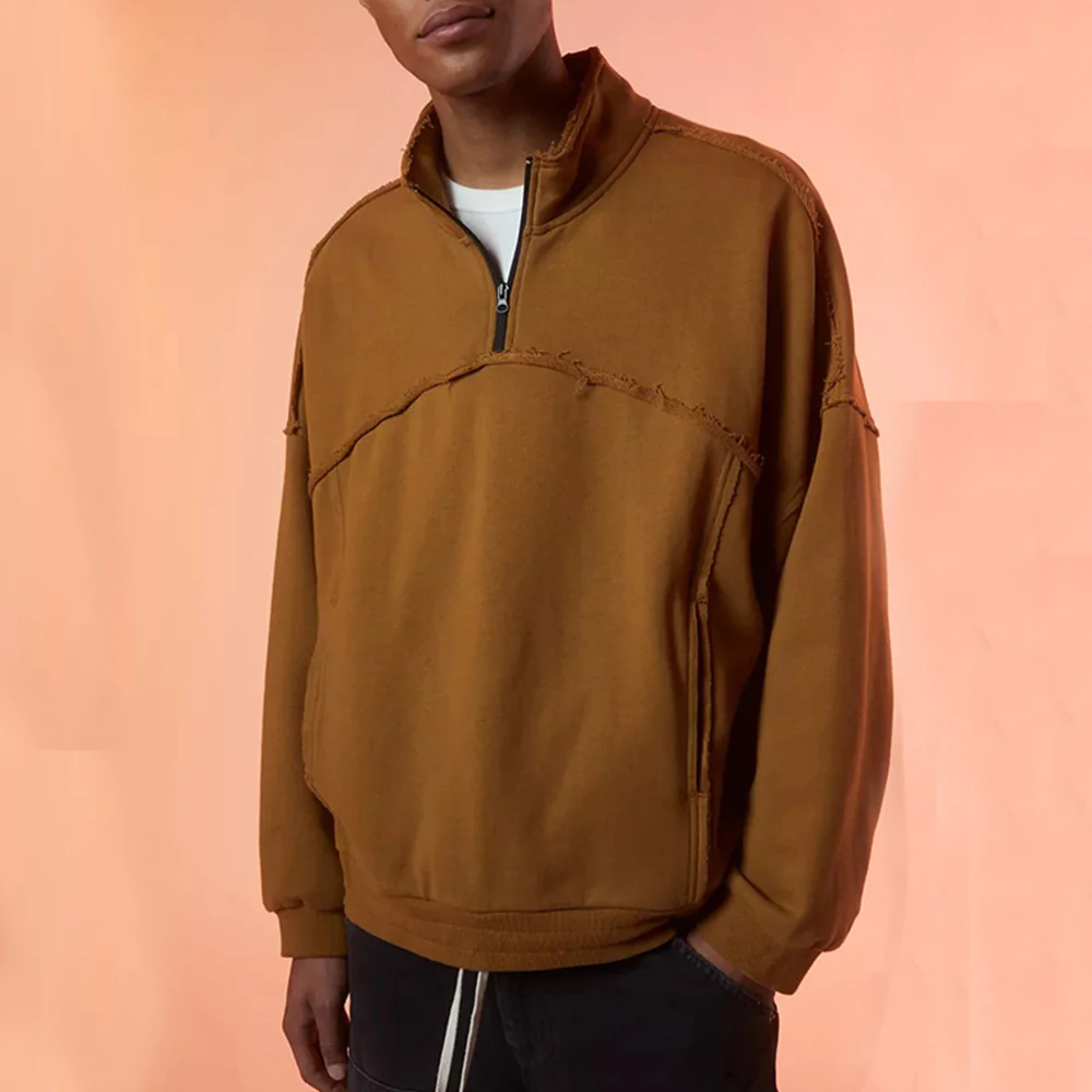 Macymars™ Men's Long Sleeve Stand Collar Pullover Zip Sweatshirt