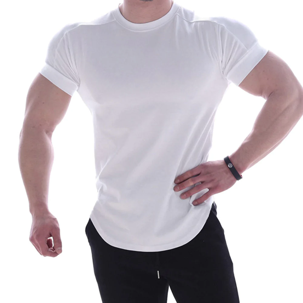 Macymars™ Men's Cotton Stretch Crew Neck Short Sleeve Sports T-Shirt