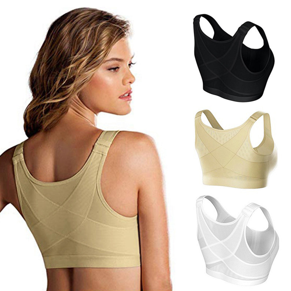 Macymars™ Women's Front Closure Sports Correction Bra Without Steel Rings Without Chest Pad