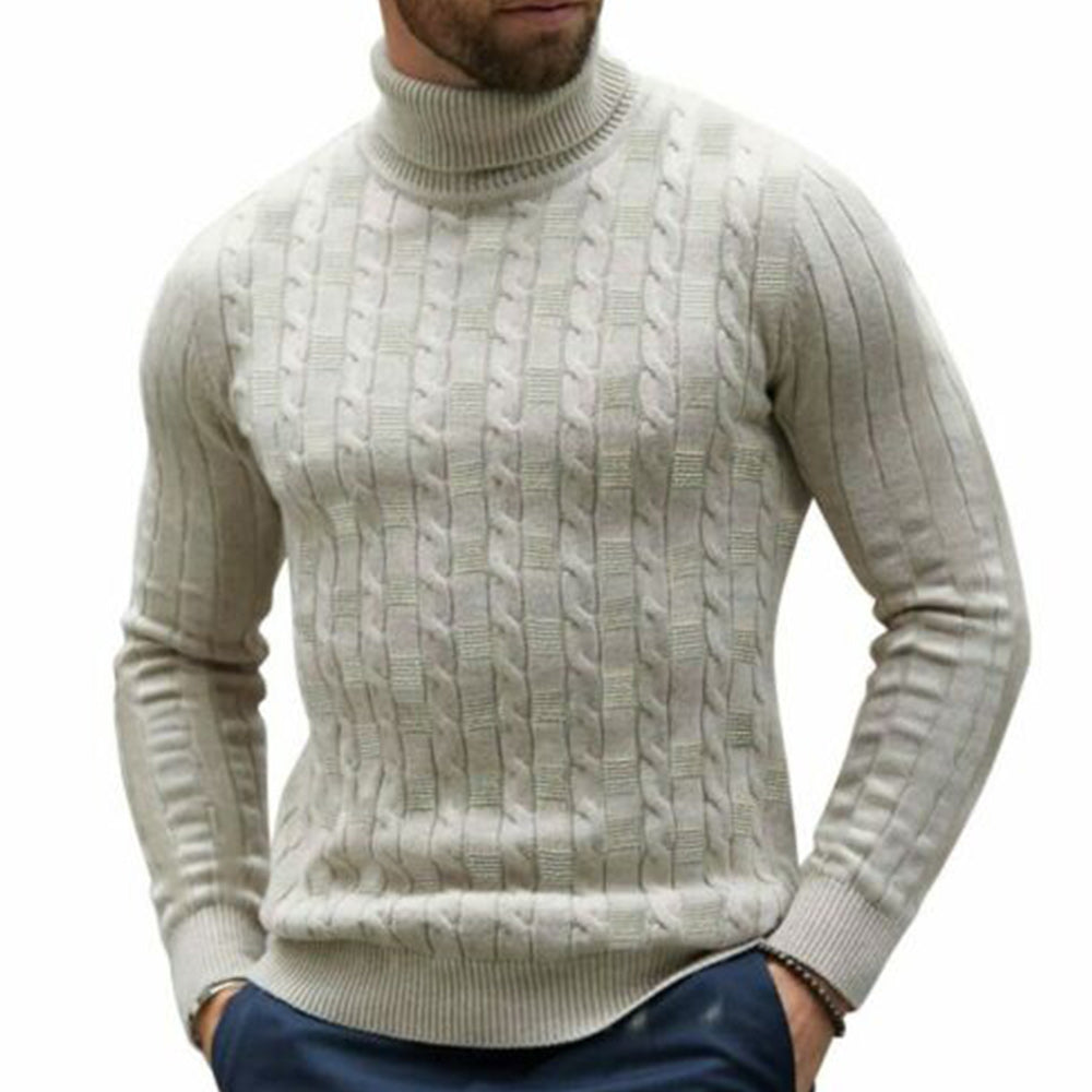 Macymars™ Men's Solid Jacquard Turtleneck Sweater