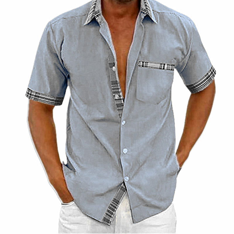 Macymars™ New 2022 Summer Stylish Shirt Contrast Fashion Button-Up Men Bowling Shirt
