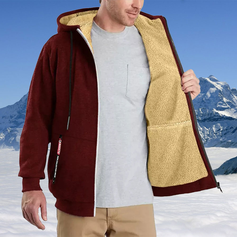 Macymars™ Men's Sherpa Zip Hoodie Loose Sweatshirts Coat