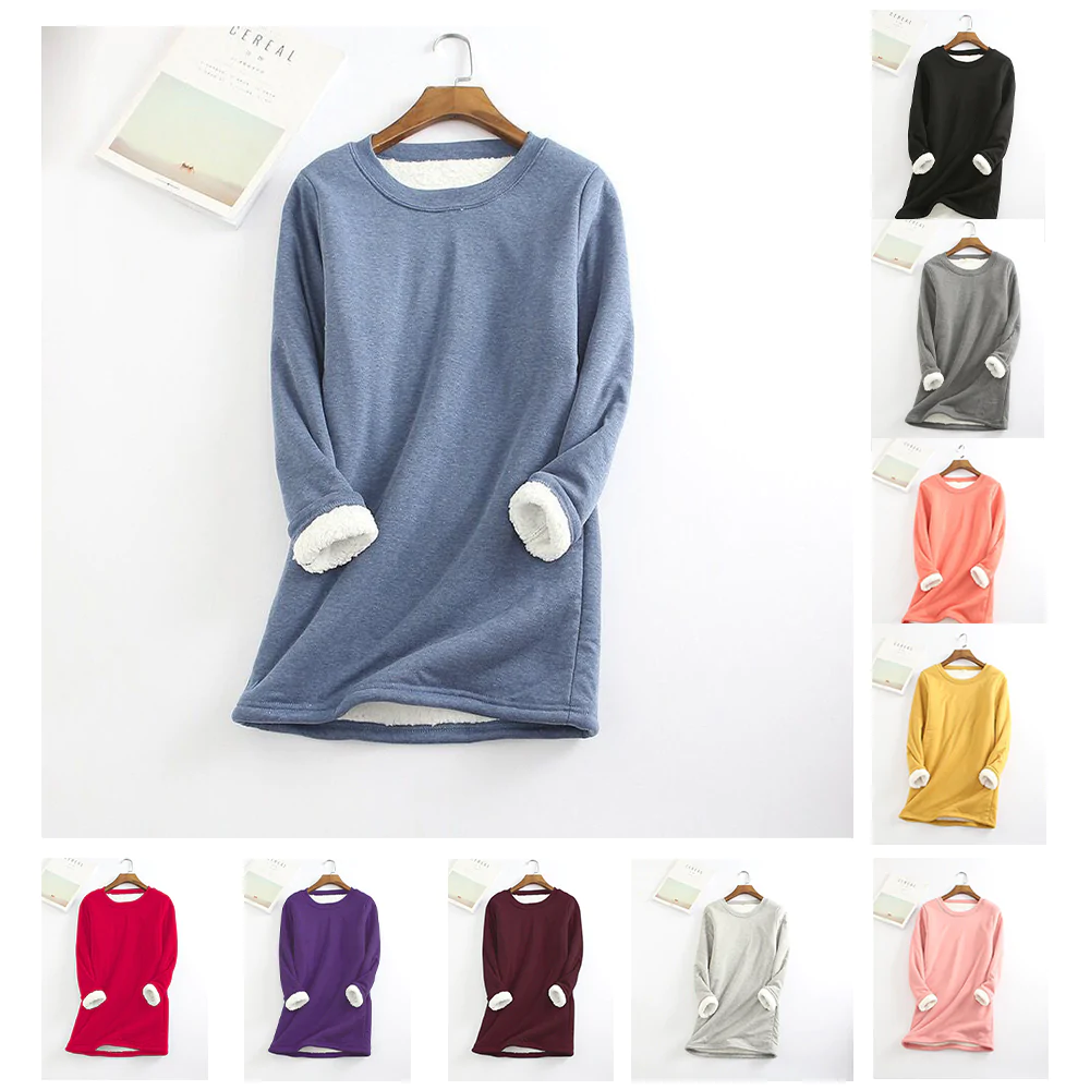 Macymars™ Warm Women T-Shirt Fleece Lined Thermal Tops