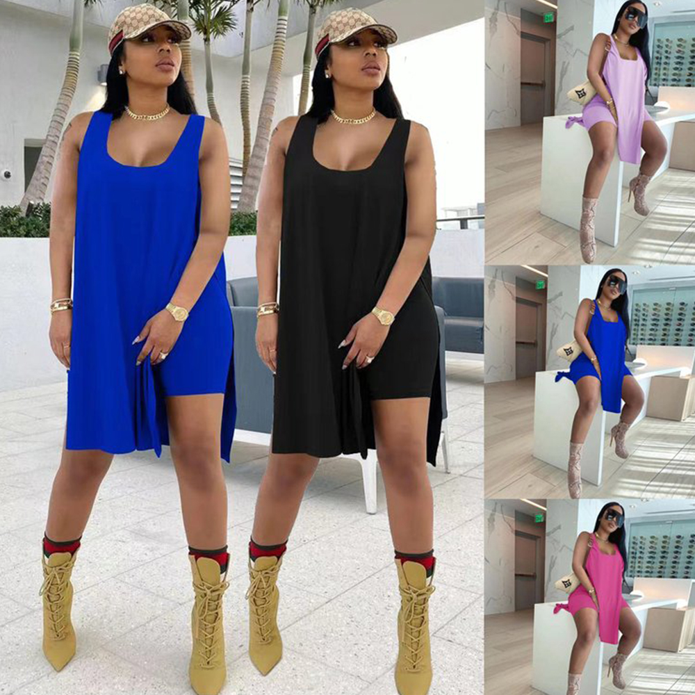 Macymars™ 2022 Summer Women Casual U-neck Sleeveless Two Piece T Shirts Shorts Set