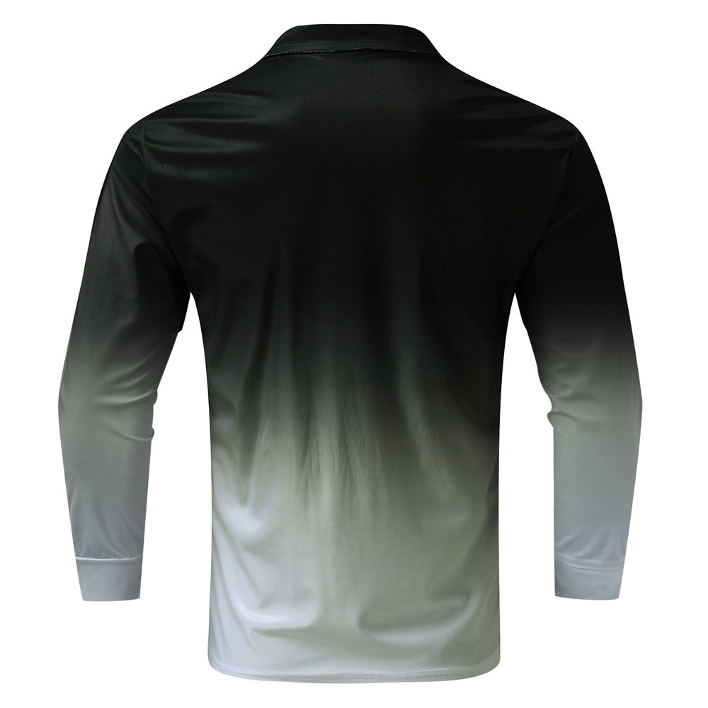 Macymars™ Men's Gradient Color Lapel Zipper Polo Shirt