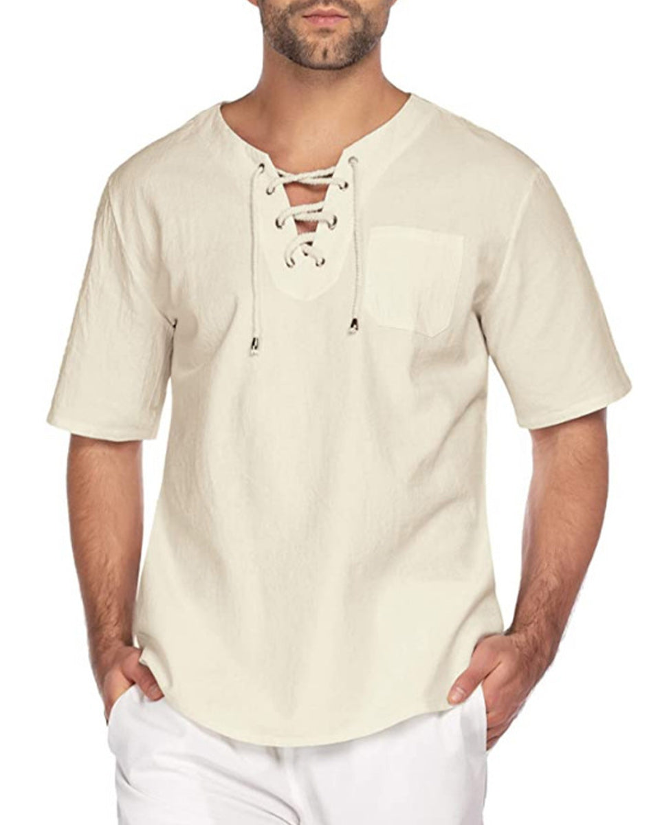 Macymars™ Men's Cotton Linen Short Sleeve Casual T-shirt