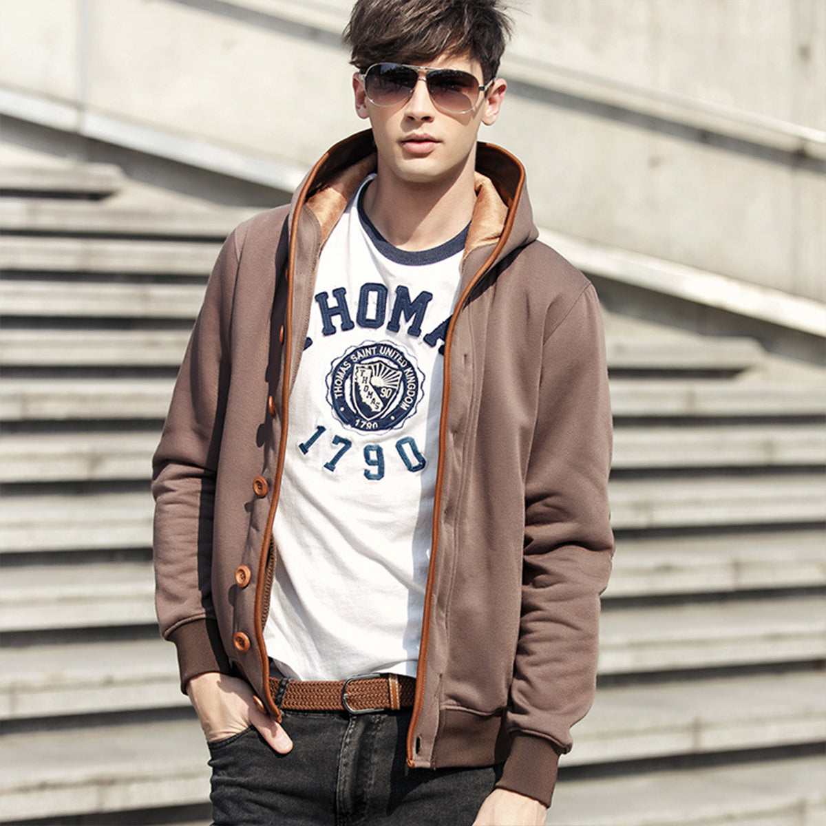 Macymars™ Men's Casual Button Hooded Sweater Jacket