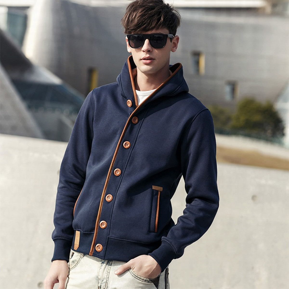 Macymars™ Men's Casual Button Hooded Sweater Jacket