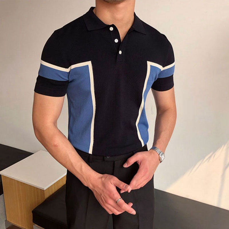 Macymars™ Fashionable Temperament Stitched Knitted Men's Bowling Shirt