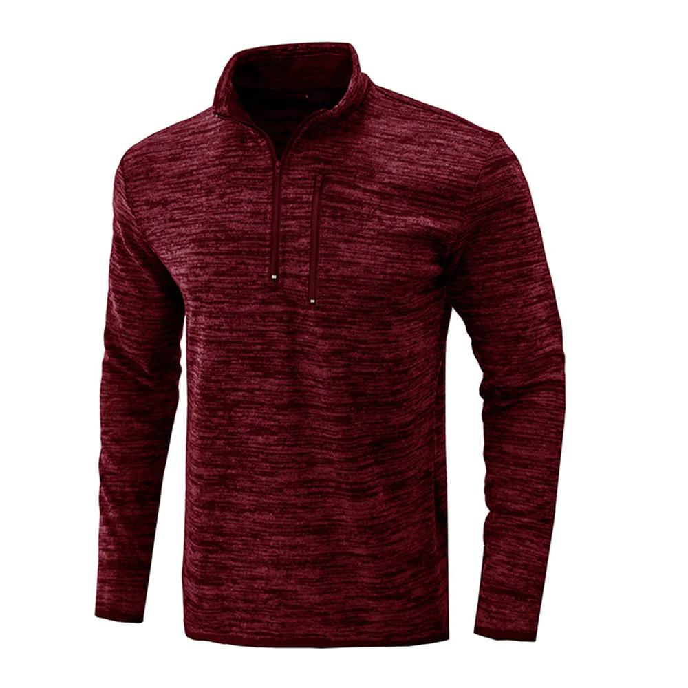 Macymars™ Men's Stand Collar Long Sleeve Pullover with Zipper