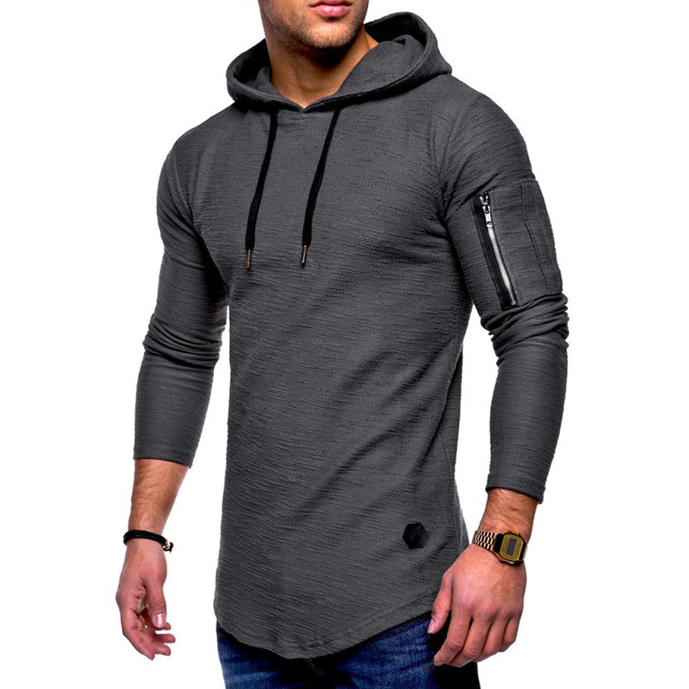 Macymars™ Men's arm zip hooded casual sweatshirt