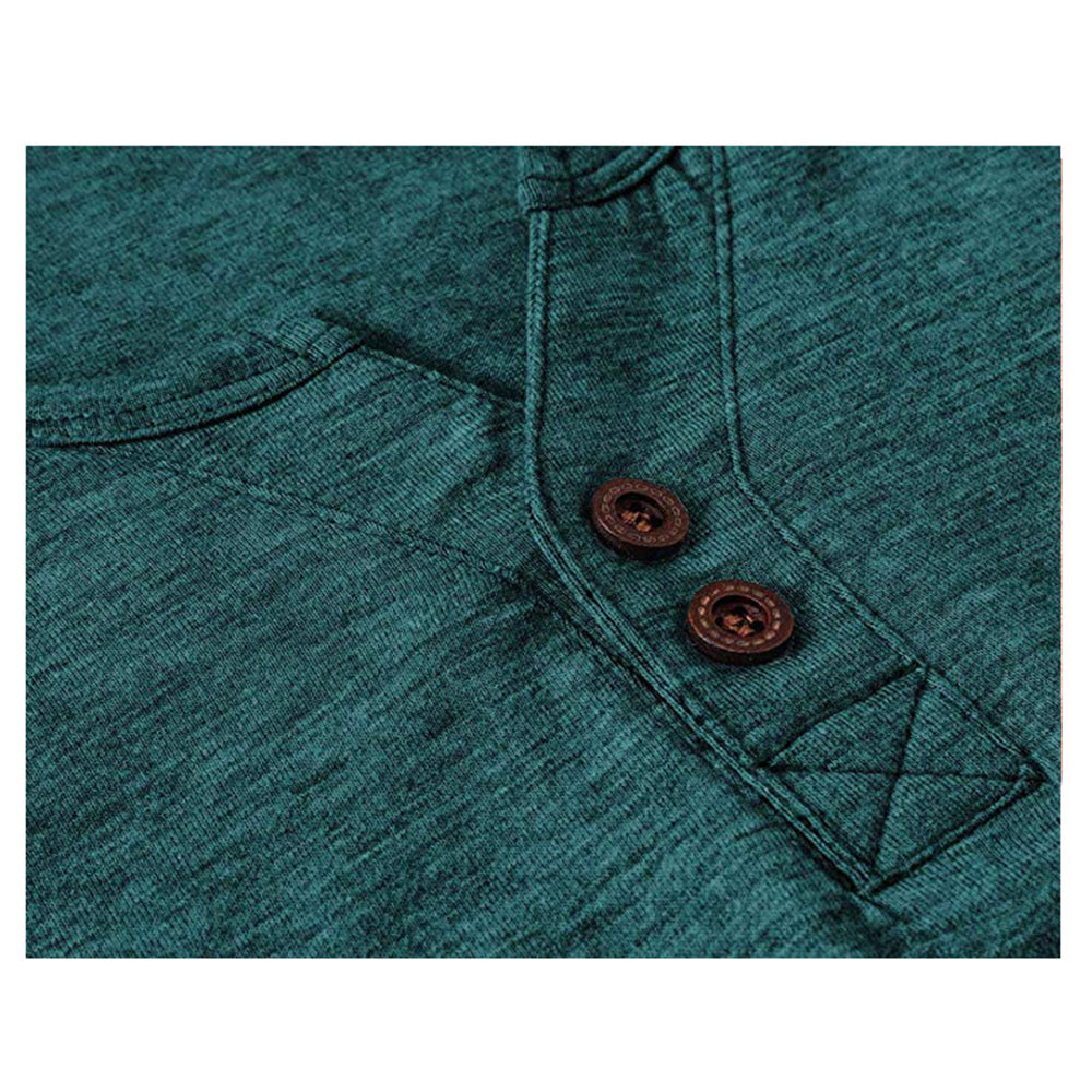 Macymars™ Men's Long Sleeve Henley Collar T-Shirt