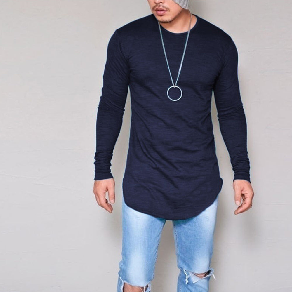 Macymars™ Men Solid Color Basic Spring Autumn Long Sleeve T-shirt