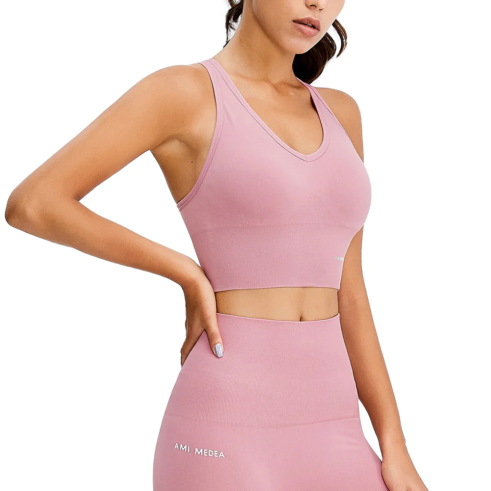 Macymars™ V-neck X-back 4-breasted Sports Bra