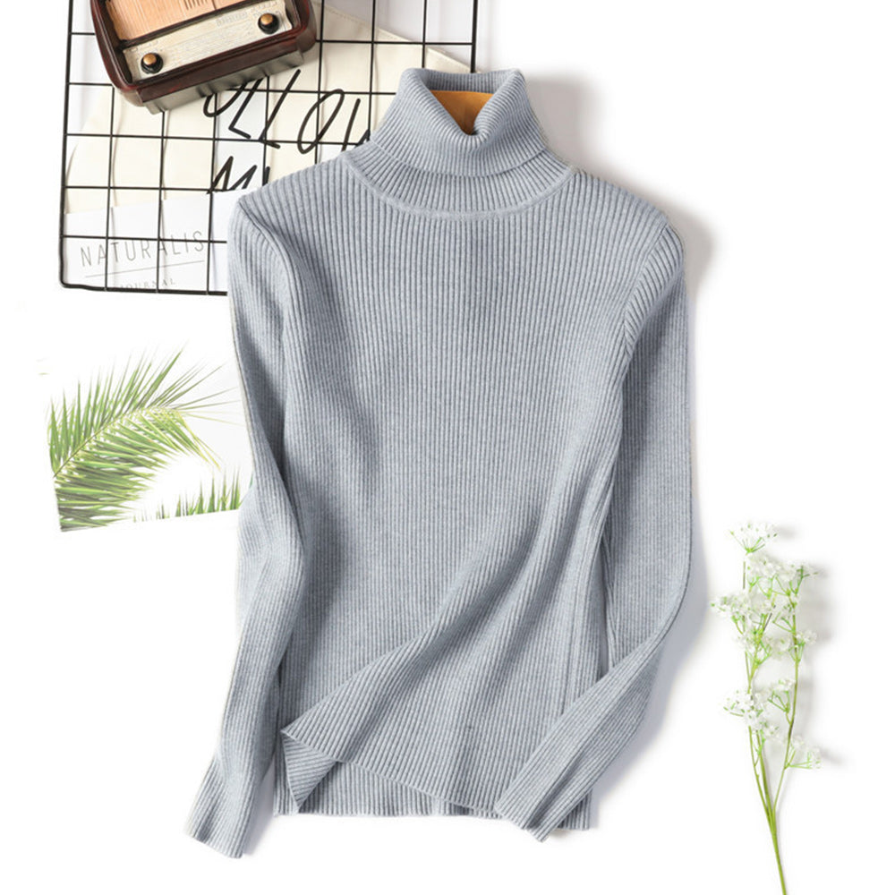 Macymars™ Thick Warm Turtleneck Sweaters Solid Pattern Casual Winter Wears Knitted Sweater