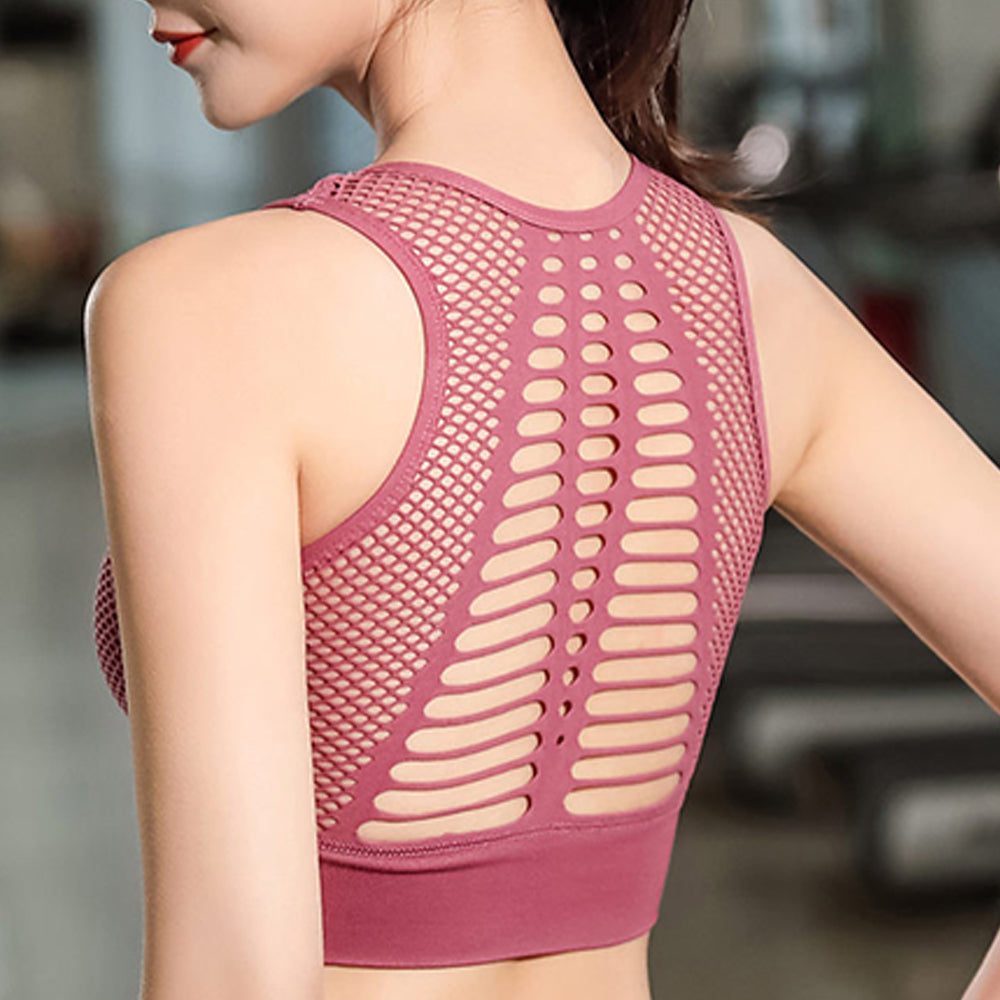Macymars™ Cutout Mesh Tank Top Sports Bra