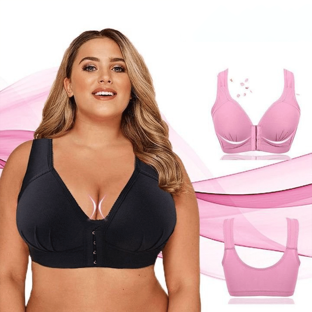 Macymars™ Women's Cotton Plus Size Front Closure Elastic Push Up Comfort Bra