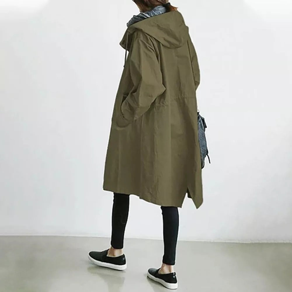 Macymars™ Water Resistant Oversize Hooded Windbreaker Jacket