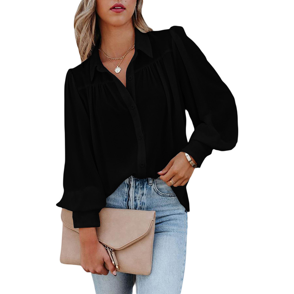 Macymars™ Women's V-neck Chiffon Long-sleeved Casual Business Office Work Shirt