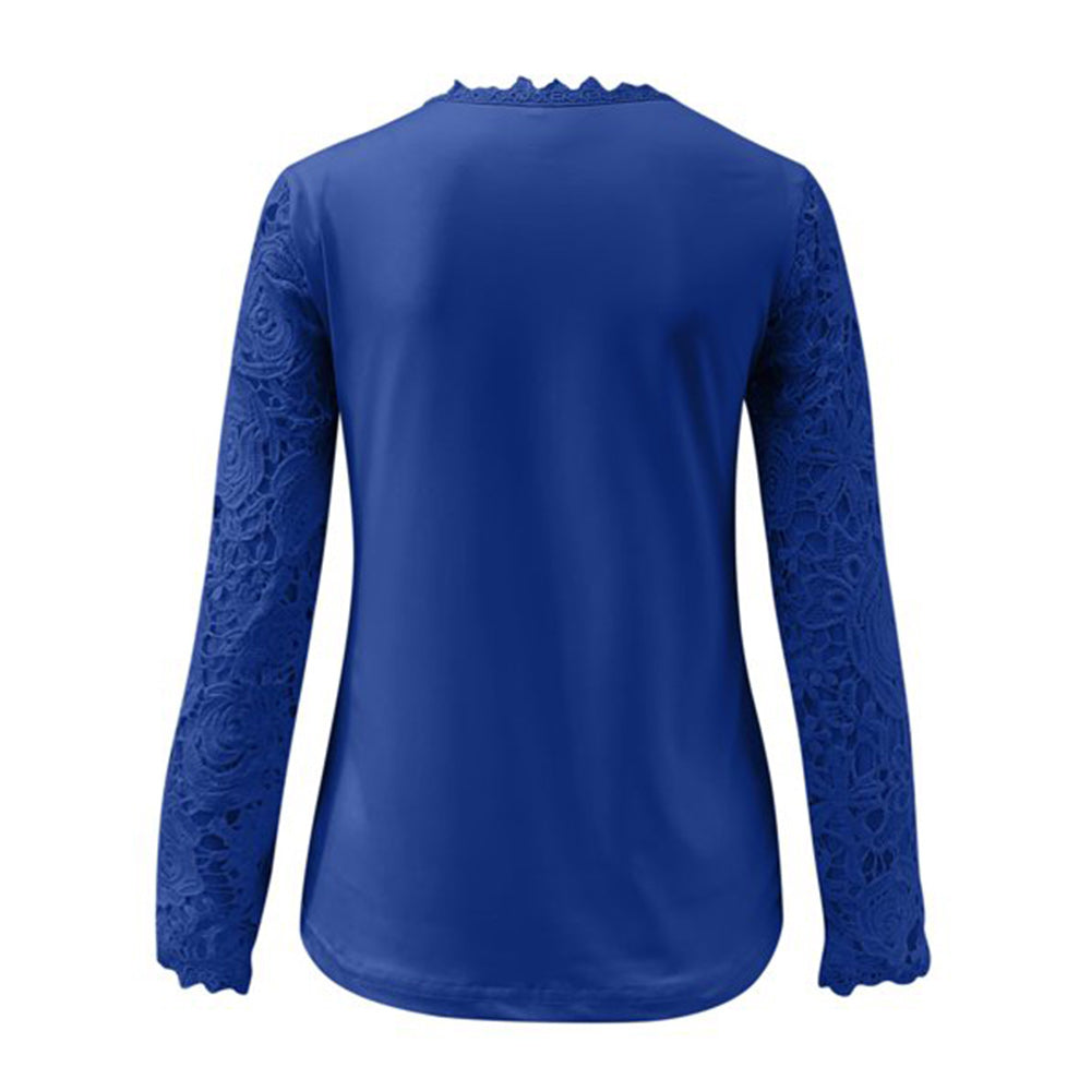 Macymars™ Women's Lace Crew Neck Long Sleeve Top