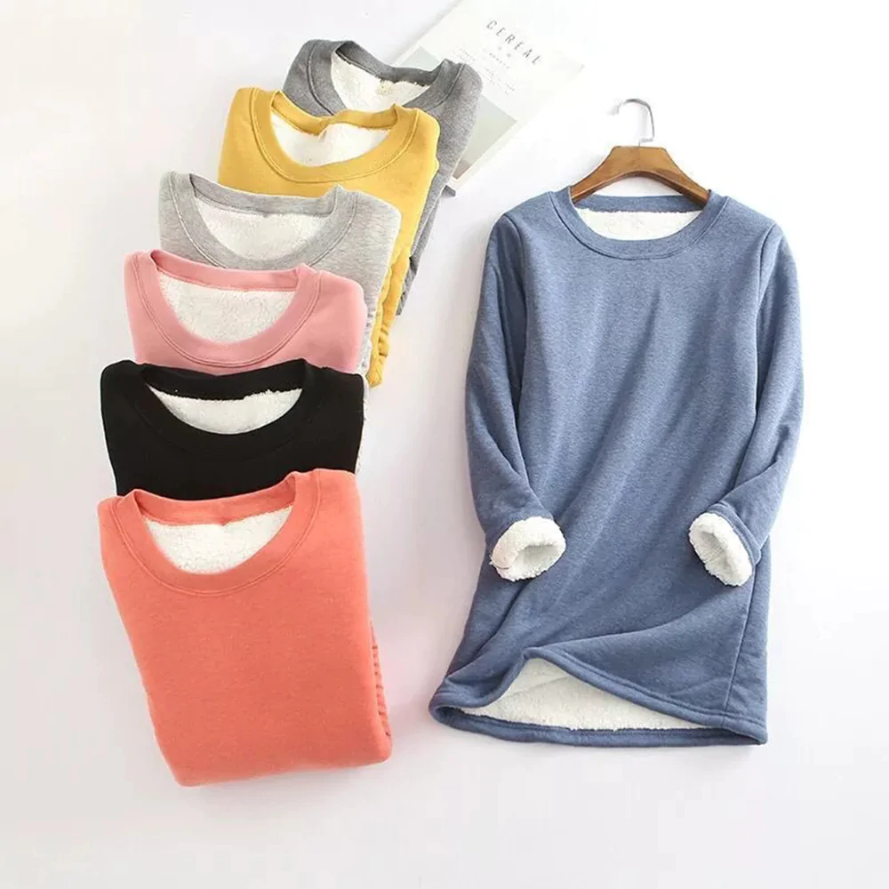 Macymars™ Warm Women T-Shirt Fleece Lined Thermal Tops