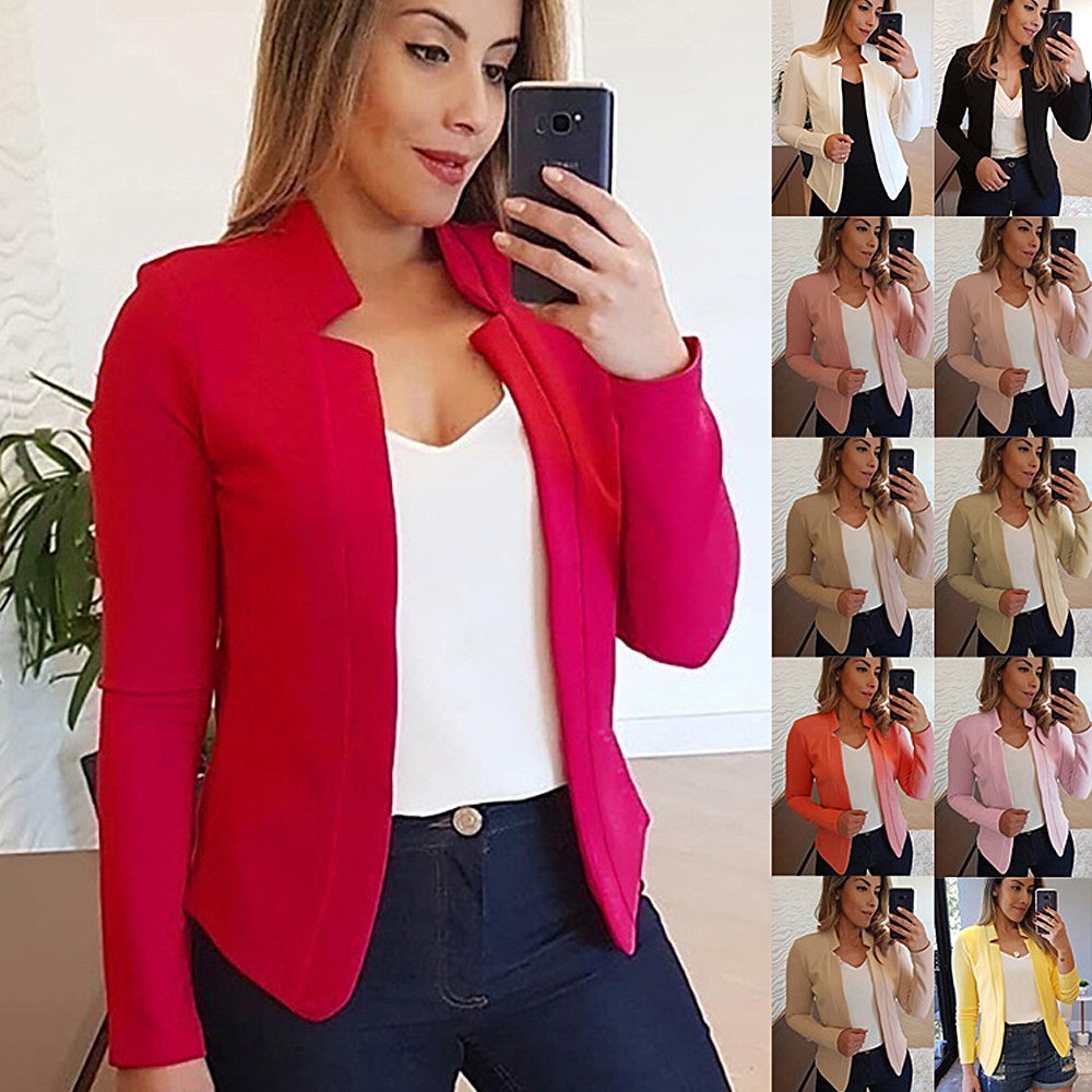 Macymars™ 2022 Women's Autumn and Winter Suit Long Sleeve Solid Color Cardigan Jacket