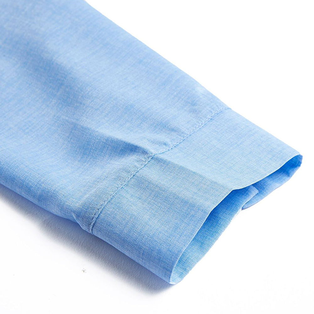 Macymars™ Men's Casual Linen Solid Color Stand Collar Long Sleeve Shirt