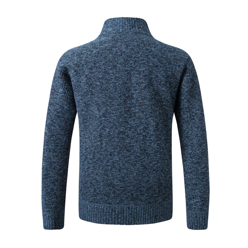 Macymars™ Men's Stand-up Collar Striped Plaid Zipper Knitted Jacket Coat