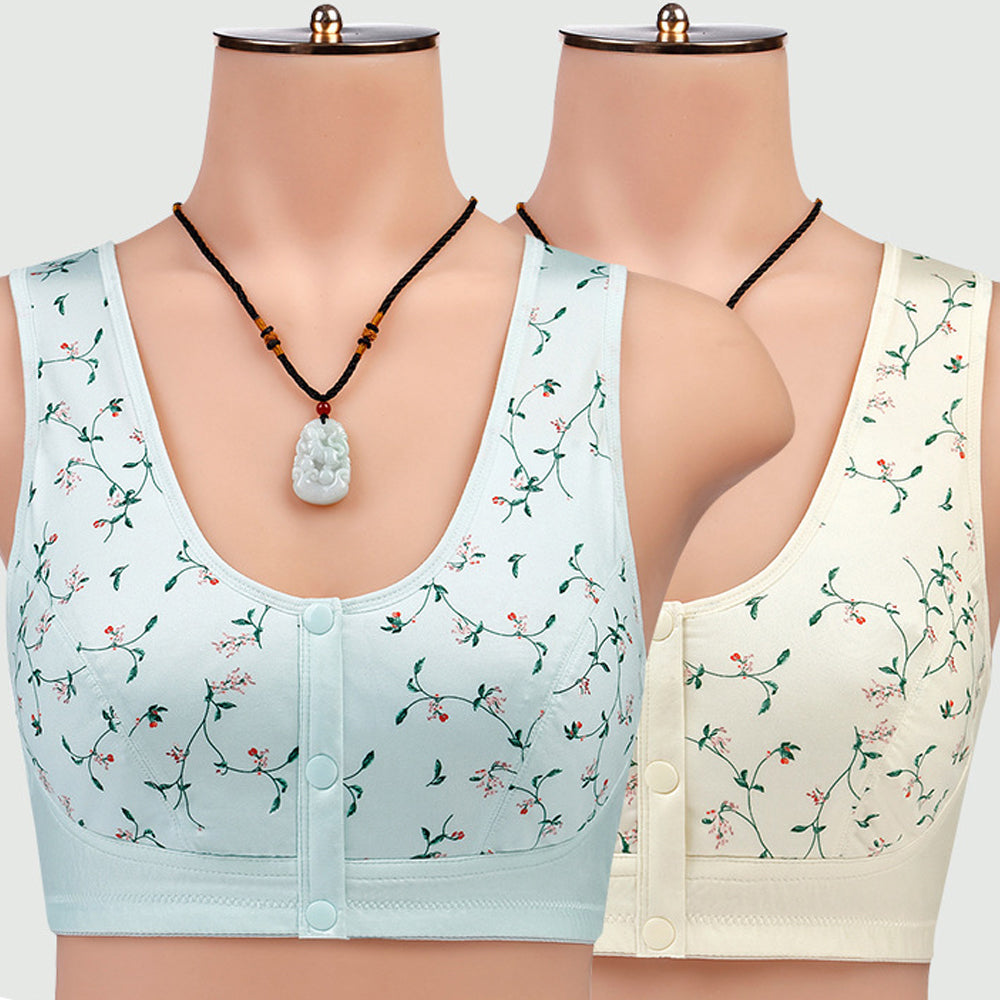 Macymars™ Front Breathable Button Printed Bra