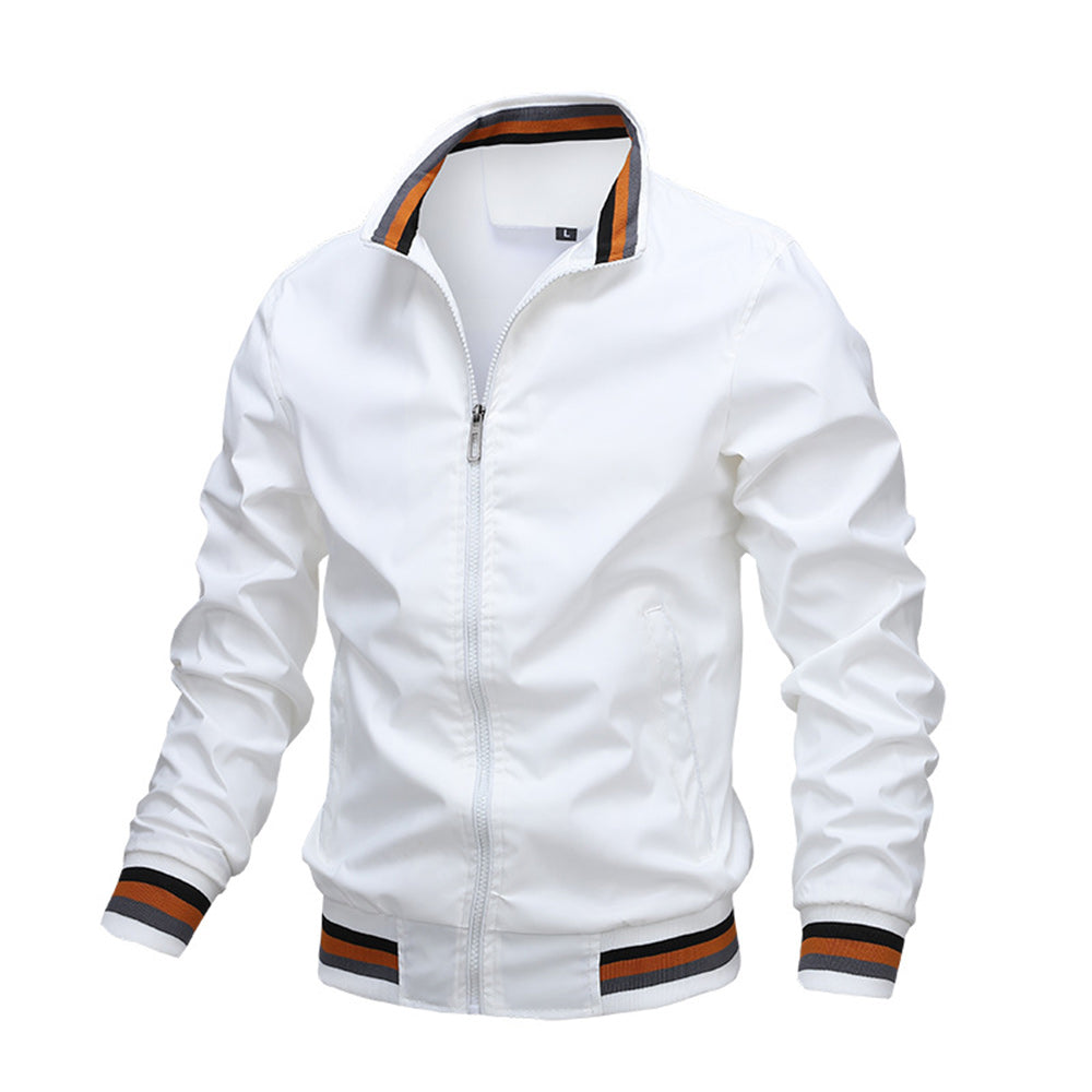 Macymars™ Mens Casual Solid Color Sports Jackets with Zipper Pockets