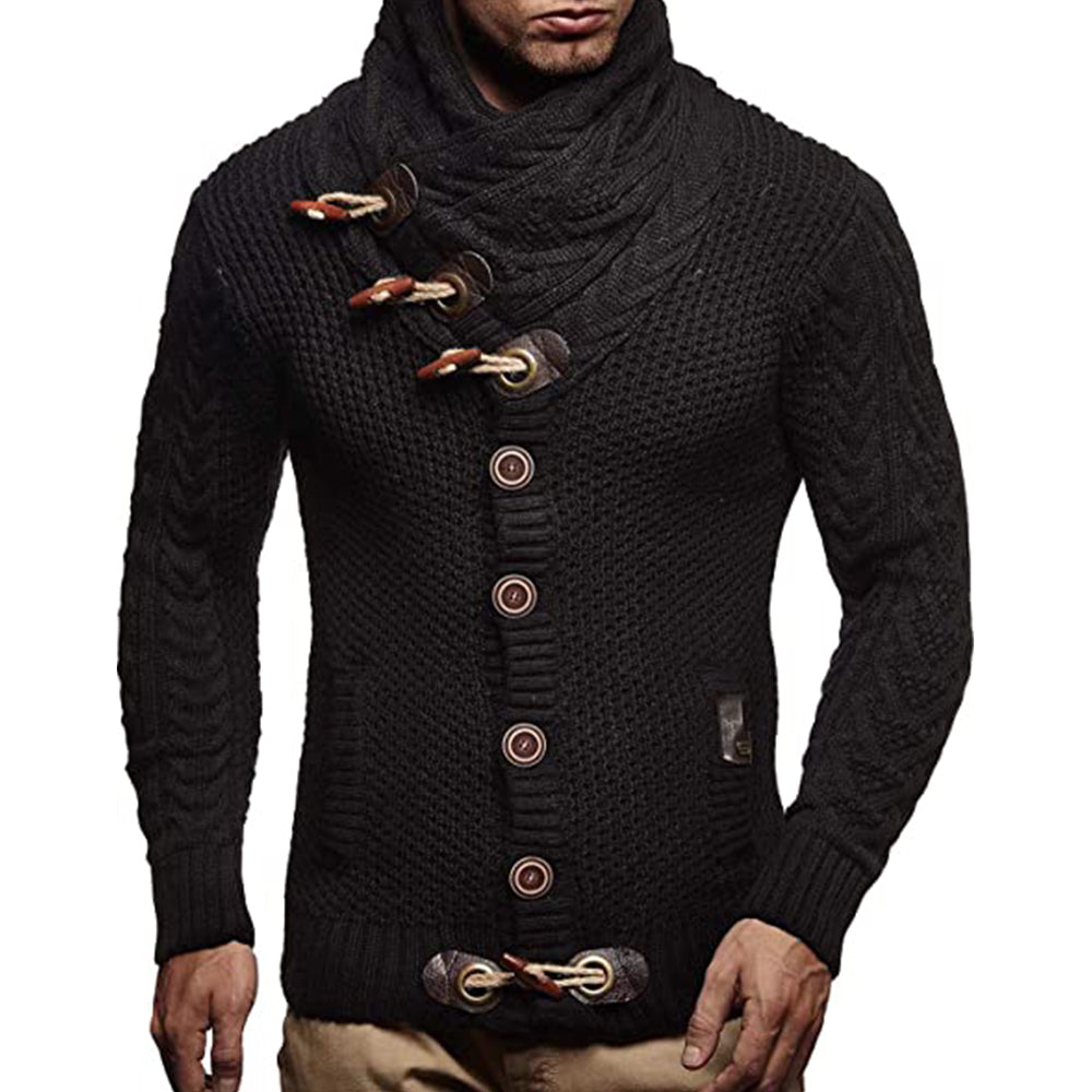 Macymars™ Men's Claw Button Turtleneck Knit Sweater Jacket
